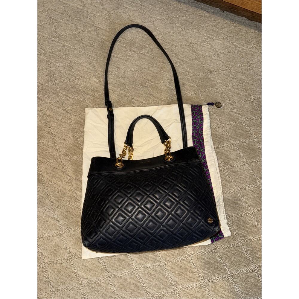 Tory Burch Fleming Quilted Leather Handbag with Dust Bag